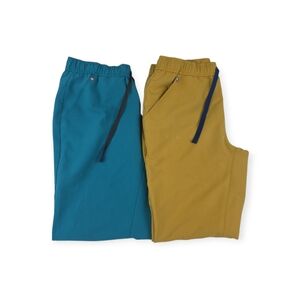Lot Of 2 Figs Tansen Jogger Scrub Bottoms Men's Medium Light Gold & Teal EUC